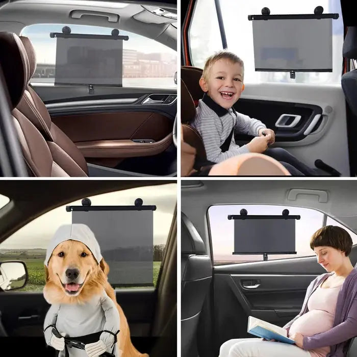 Retractable Sunshade with UV Protection for Home and Vehicle