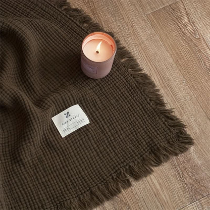 Chic Fringe Throw Blanket for Sophisticated Home Comfort