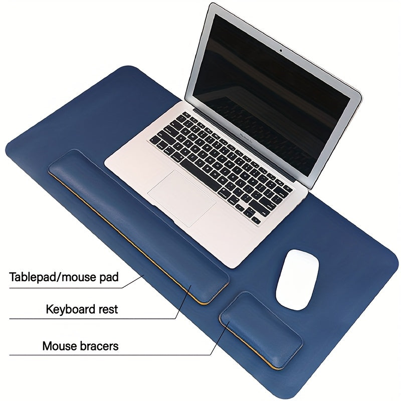 Three-Piece Desk Set in PU Leather with Wrist and Pad Supports