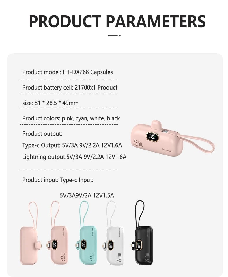 Compact 5000 mAh Charger | Fast Charging Powerbank with Triple Ports