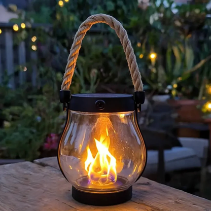SolarGlow Lantern | Waterproof Outdoor Light with Flickering Flame Effect