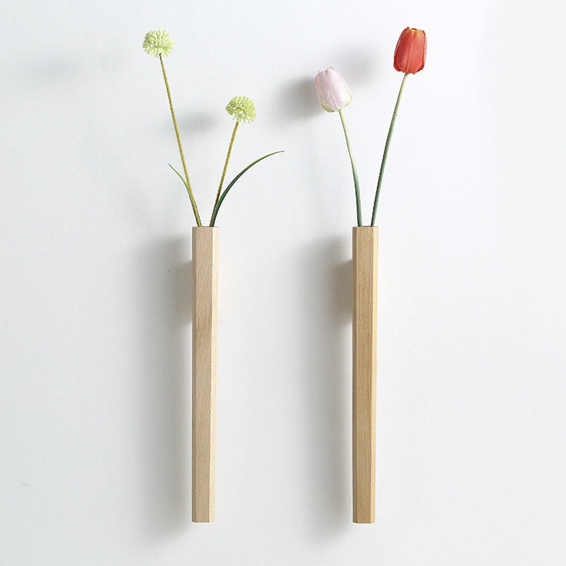 Solid Walnut Wood Wall Planter - Decorative Vase