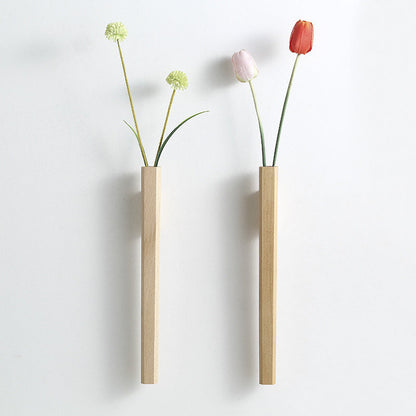 Solid Walnut Wood Wall Planter - Decorative Vase