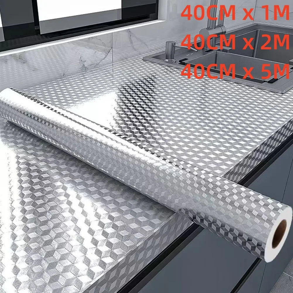 Self-Adhesive Kitchen Splash Guard Film | Heat-Resistant Aluminum 40 cm