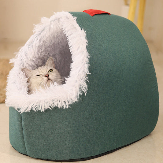 Cozy Animal Cave Bed | Warm and Comfortable Retreat for Your Furry Friend