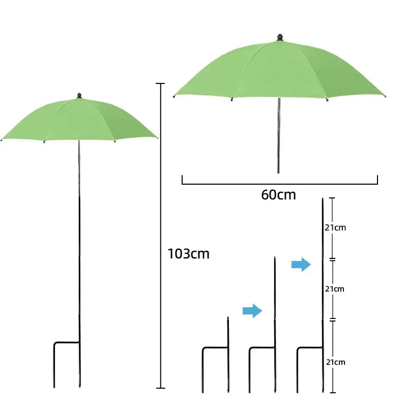 Adjustable UV Plant Protection Umbrella with Ground Spike - Weatherproof, Ø 60 cm