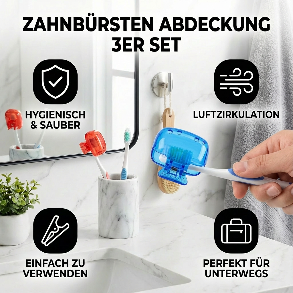 Set of 3 Toothbrush Covers