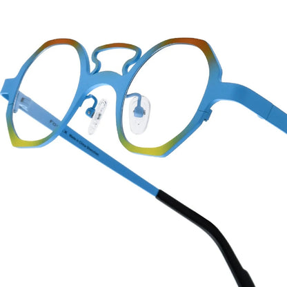 Vintage Round Frame Eyewear - Retro Style Pure Titanium Glasses