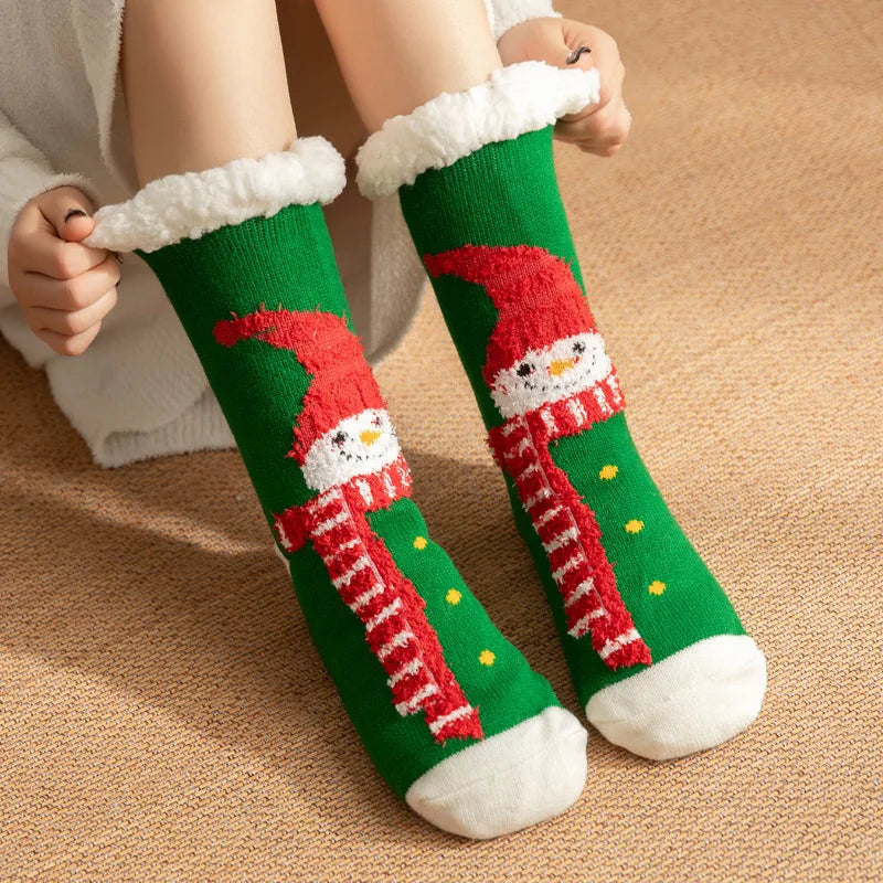 Women's Cozy Winter Socks – Soft, Warm & Non-Slip | Penguin, Reindeer & Bear Designs | Perfect Christmas Gift
