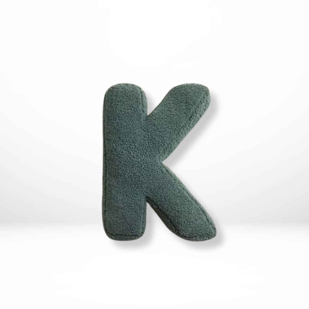 Velvet Decorative Pillow with Alphabet Letters A to Z