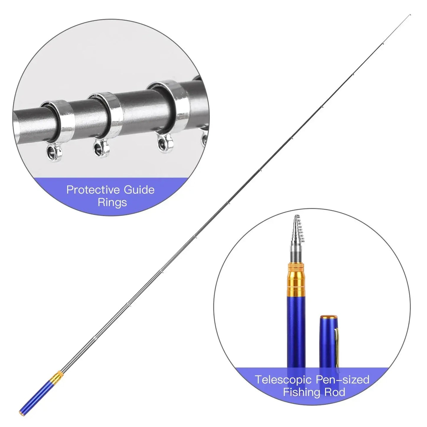 Compact Travel Fishing Rod and Reel Set | Lightweight Aluminum Gear