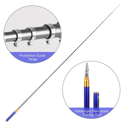 Compact Travel Fishing Rod and Reel Set | Lightweight Aluminum Gear