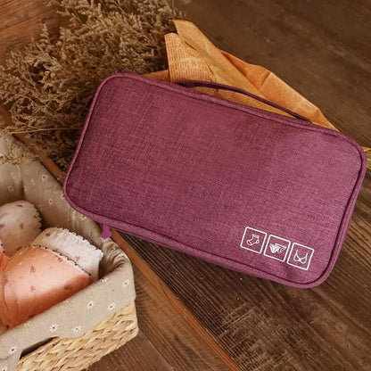 Travel Storage Bag with Multiple Compartments for Lingerie and Cosmetics – Waterproof Polyester