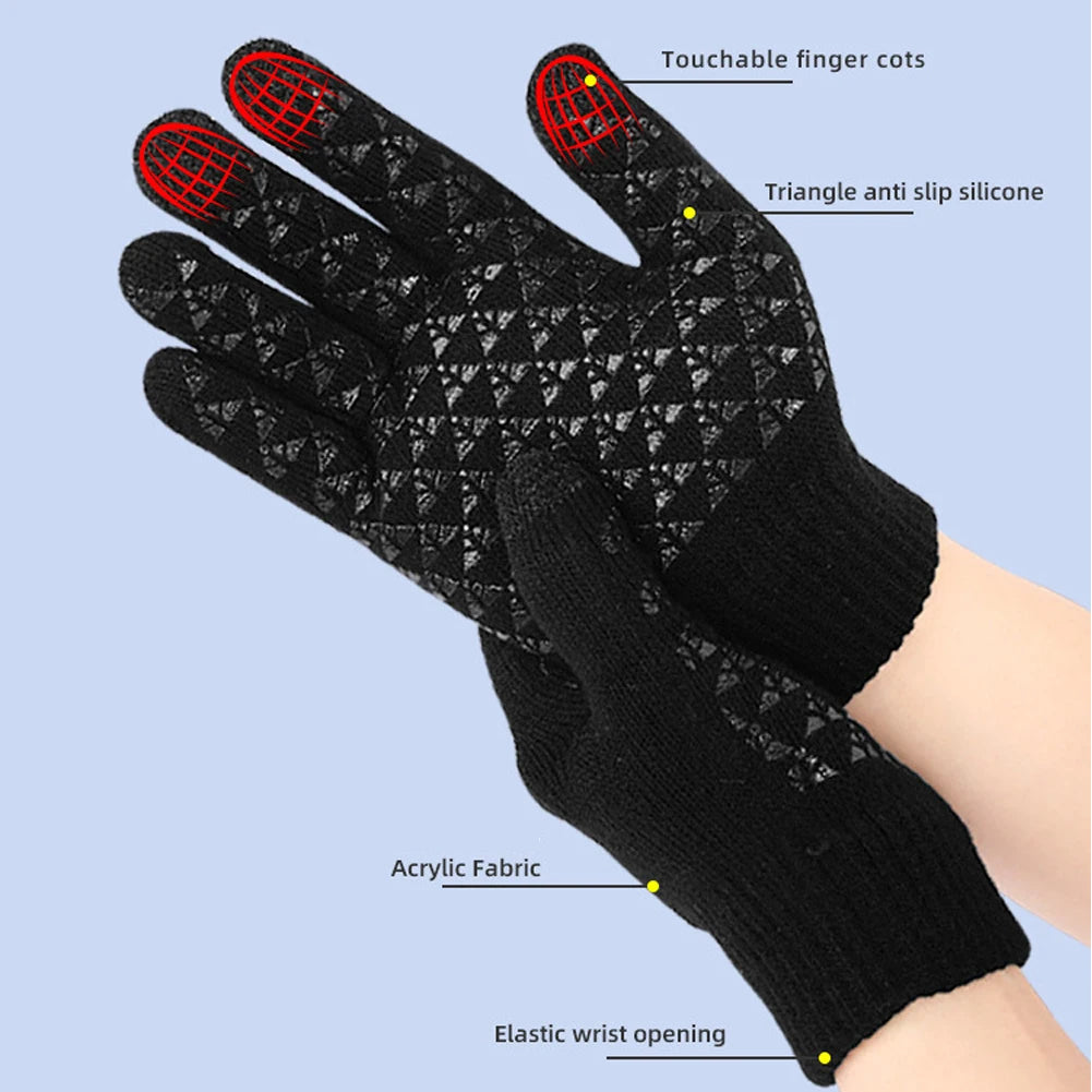 Heated Gloves with USB Rechargeable Feature | Touchscreen Compatible & Non-Slip | Thermal Winter Gloves for Cycling & Outdoor Use