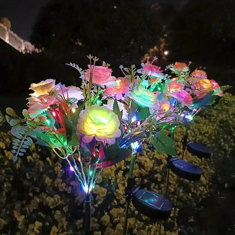 Hibiscus Solar Garden Light | LED Flower Lamp | 62 cm Height | IP65 Rated