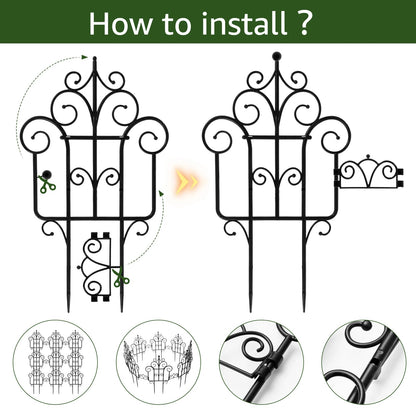 Decorative Plastic Garden Fence – 40 cm Height, Foldable, Multi-Use, Pack of 10