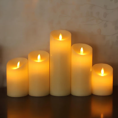 Flickering LED Pillar Candles - Flameless for a Cozy Home Atmosphere