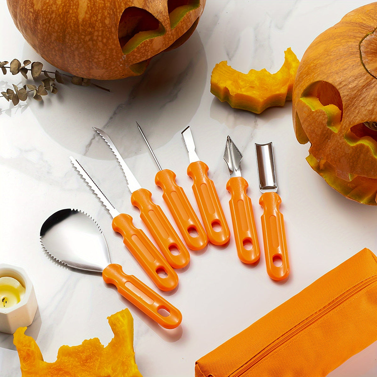 Ultimate Pumpkin Carving Kit with Stainless Steel Tools & Organizer