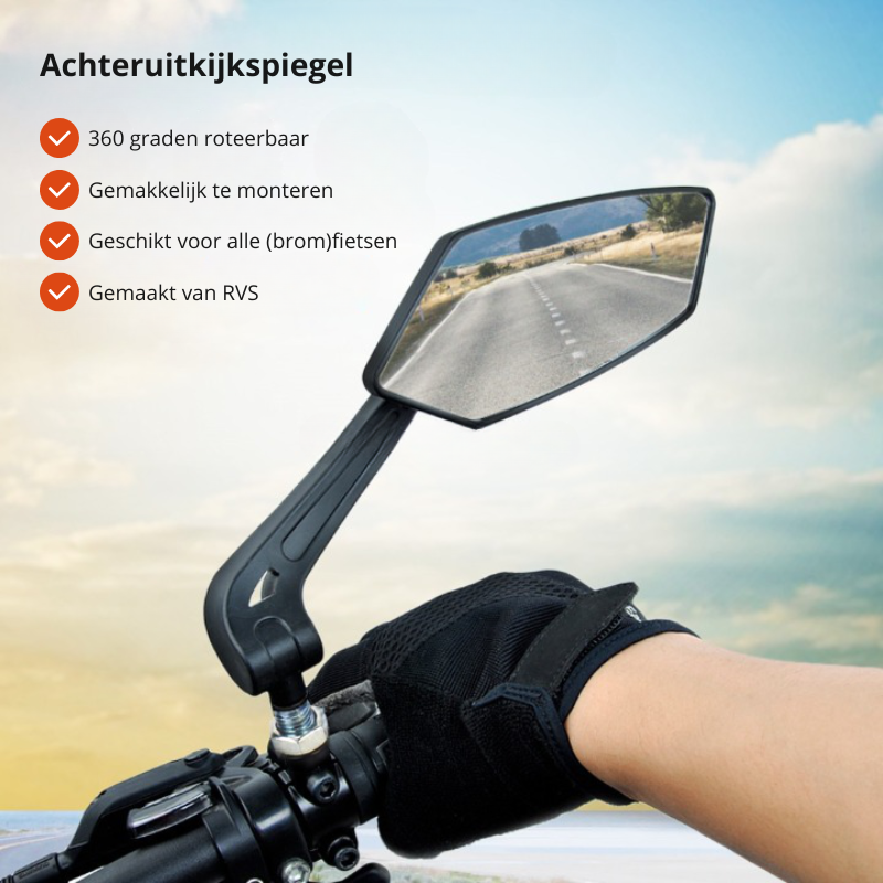 Instant Rear View Mirror for Confident and Safe Cycling