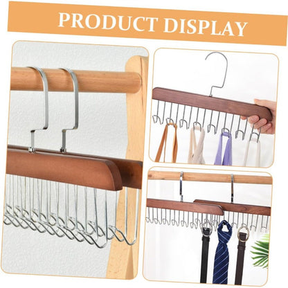 Elegant Multi-Hook Organizer for Belts, Scarves & Ties