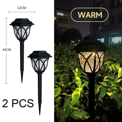 Solar LED Garden Lights | 2-Pack | IP44 Waterproof | Warm White for Lawns & Pathways