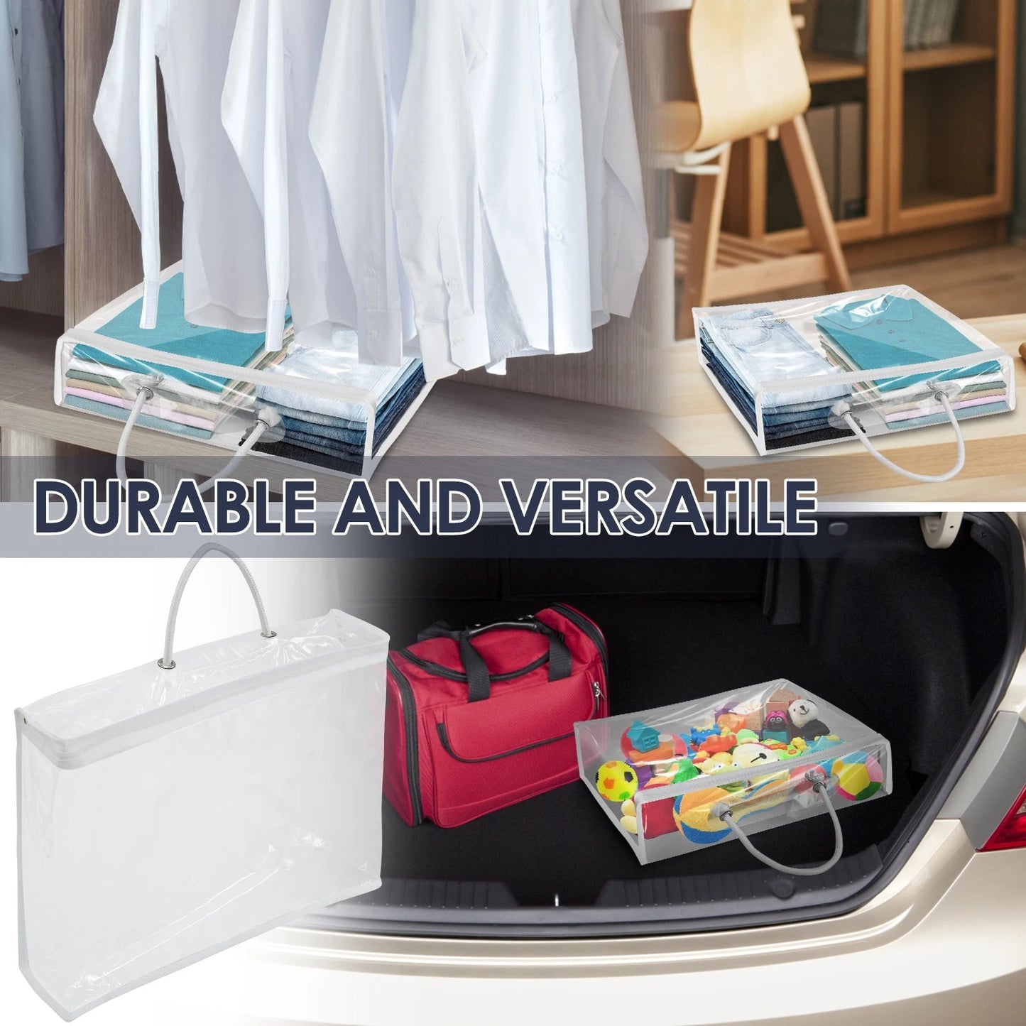 Transparent Storage Bag Set | Waterproof PVC | Dustproof | 6-Piece Organizer | 40 x 30 x 10 cm