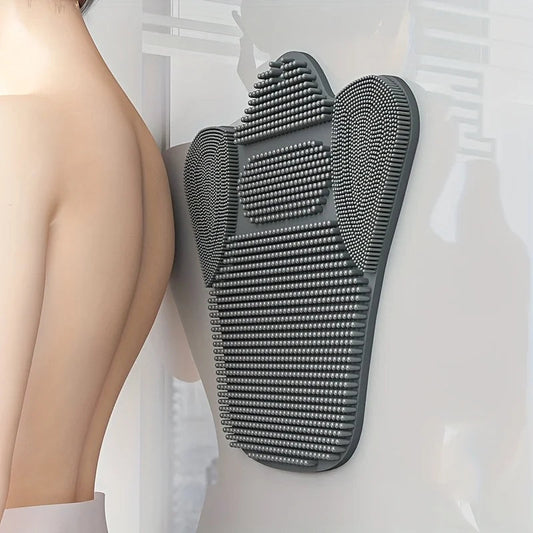 Back Brush with Suction Cups | Extra Large Massage and Cleaning Mat | Soft Bristle Bath Brush