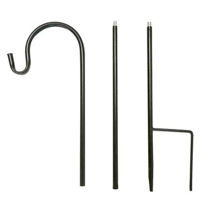 Garden Hook Stake | 76 cm Metal | Black Rustproof | Perfect for Lanterns & Hanging Plants