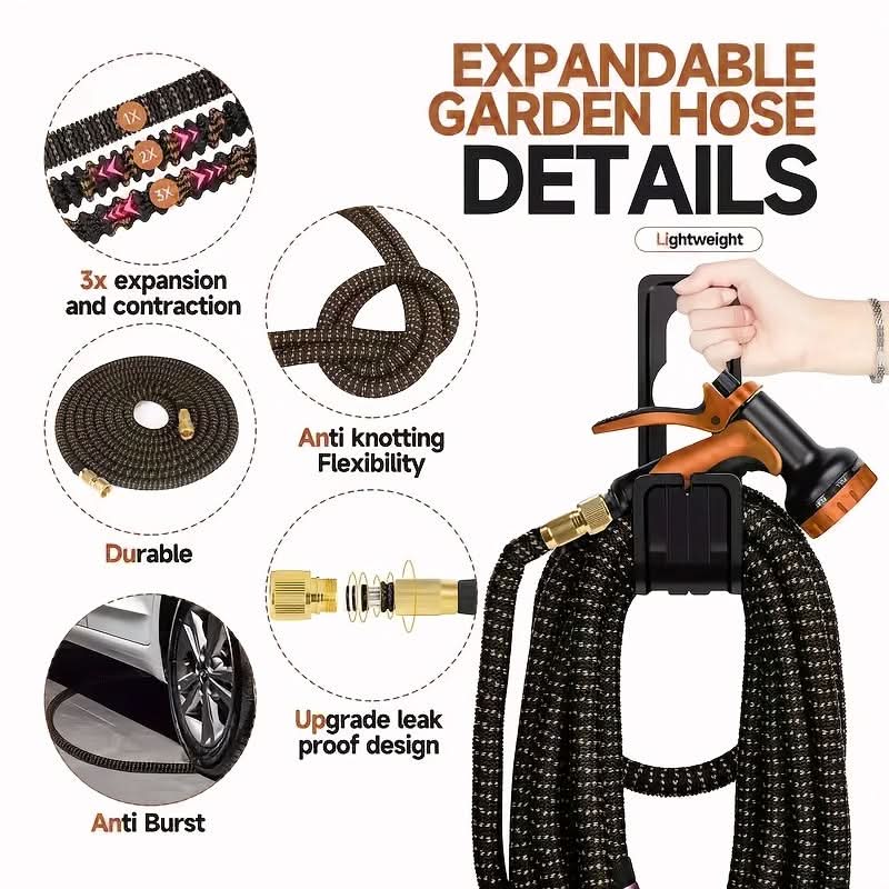 Garden Hose with 10 Adjustable Spray Settings for Outdoor Use