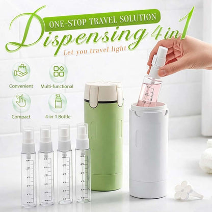 Compact 4-in-1 Travel Toiletry Organizer with 30ML Bottles