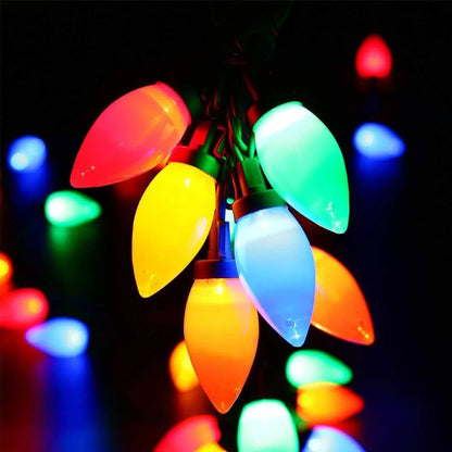 C7 LED Christmas Lights in Retro Strawberry Style | With Remote & Timer | Suitable for Indoor and Outdoor Use
