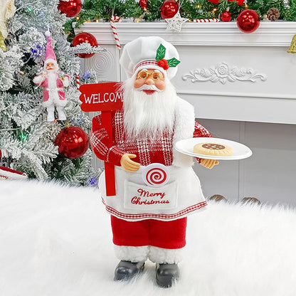 Christmas Figure MerryClaus | Santa Claus Sitting & Standing | 30 cm Decoration for Mantel, Table & Tree Ornaments
