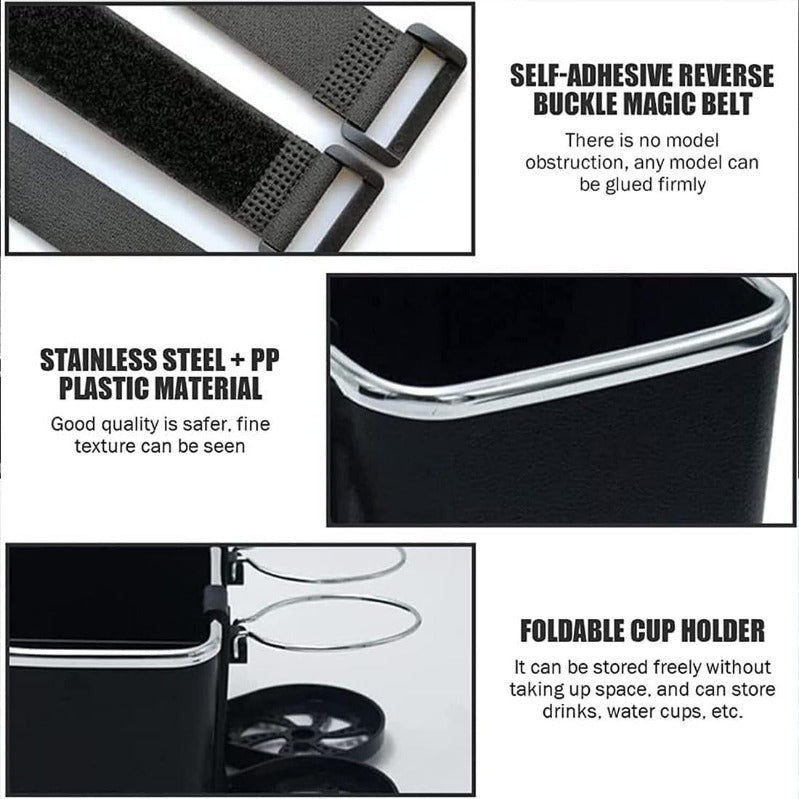 Foldable Armrest Organizer with Dual Cup Holders