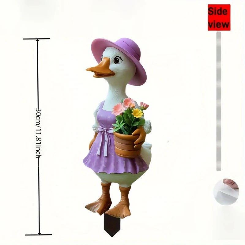 Garden Stake Duck | Playful Animal Figurine | Acrylic | For Lawn and Outdoor Decor