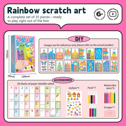 VibrantArt – 20-Piece Rainbow Scratch Art Set