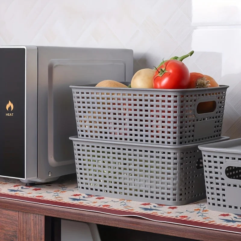 Stackable Plastic Storage Bins with Lid | Contemporary Ventilated Organizers for Office, Bedroom & Kids Room