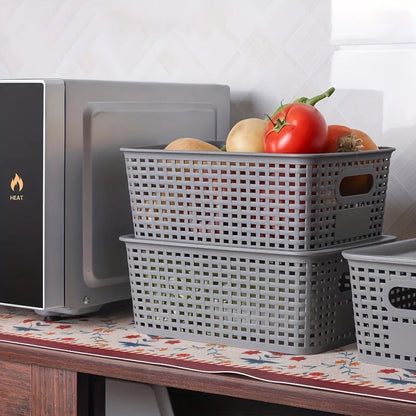 Stackable Plastic Storage Bins with Lid | Contemporary Ventilated Organizers for Office, Bedroom & Kids Room