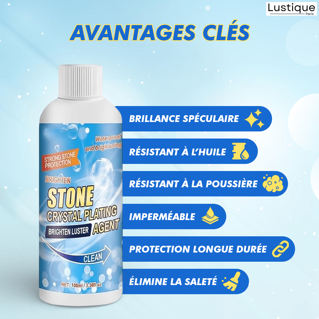 Stone Shield & Shine Cleaner 100 ml | For Marble, Granite, Quartz & Tiles | Water-Repellent Finish with Enhanced Luster