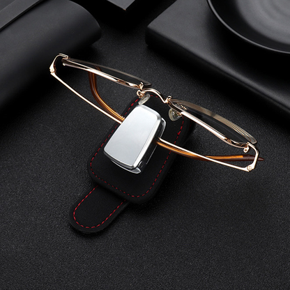 Luxurious Leather Sunglasses Organizer for Your Vehicle