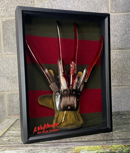 Freddy Krueger Metal Glove and Sweater Shadow Box Horror Collectible