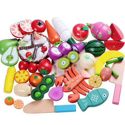 Wooden Cutting Play Set for Kids - Montessori Inspired