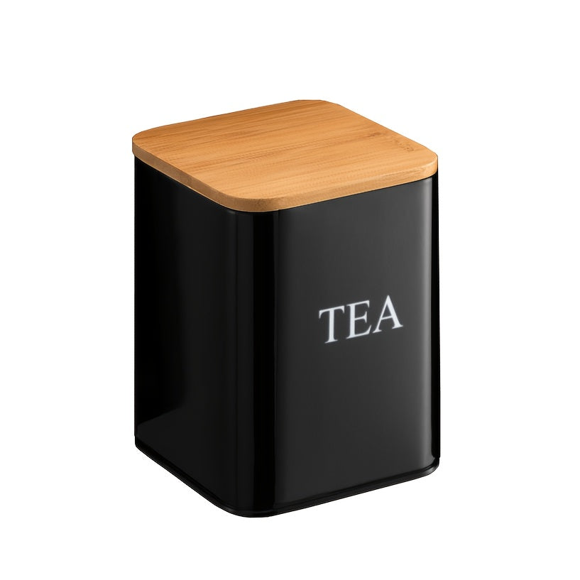 Bamboo Lid Kitchen Storage Set with Canisters for Tea, Coffee, and Sugar