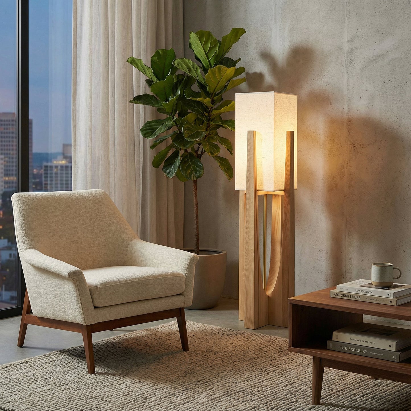 Zen Minimalist Floor Lamp – Japanese Wabi-Sabi Design for Tranquility