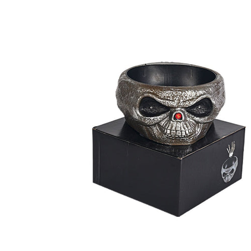 Halloween Motion Sensor Candy Bowl – Pumpkin Design with Skeleton Hand and Red Lights