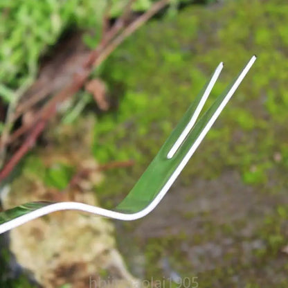 Ergonomic Stainless Steel Weeding Tool with V-Shaped Head and Wooden Handle