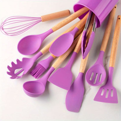 12-Piece Heat Resistant Silicone Kitchen Set - Dishwasher Safe