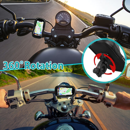 Waterproof Bicycle and Motorcycle Phone Mount – 360° Rotation for 4.5–6.4 inch Devices
