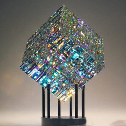 Modern Decor - ChromaticCube Artwork with Rainbow Refraction