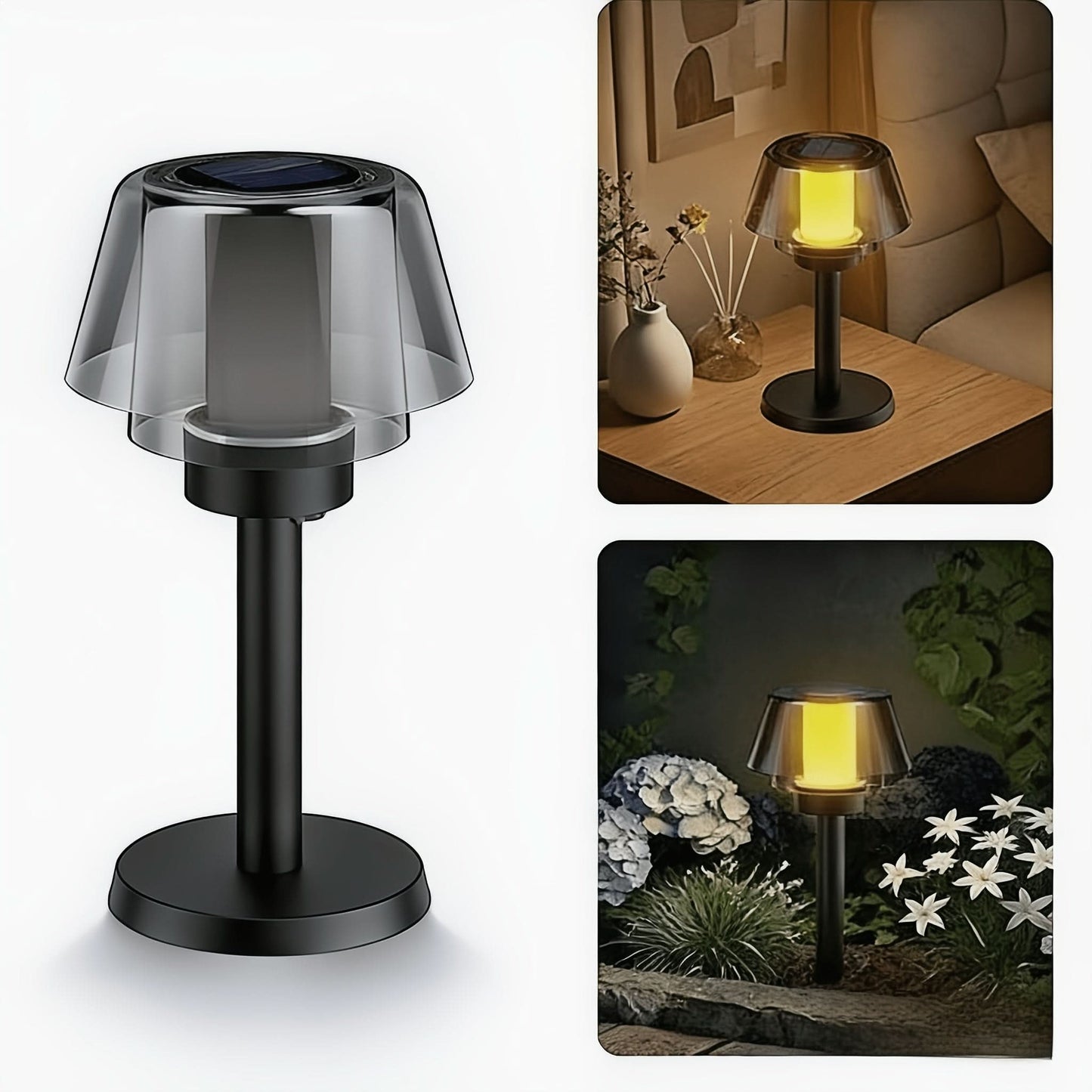 Table Light with Flame Design for Pathway Illumination