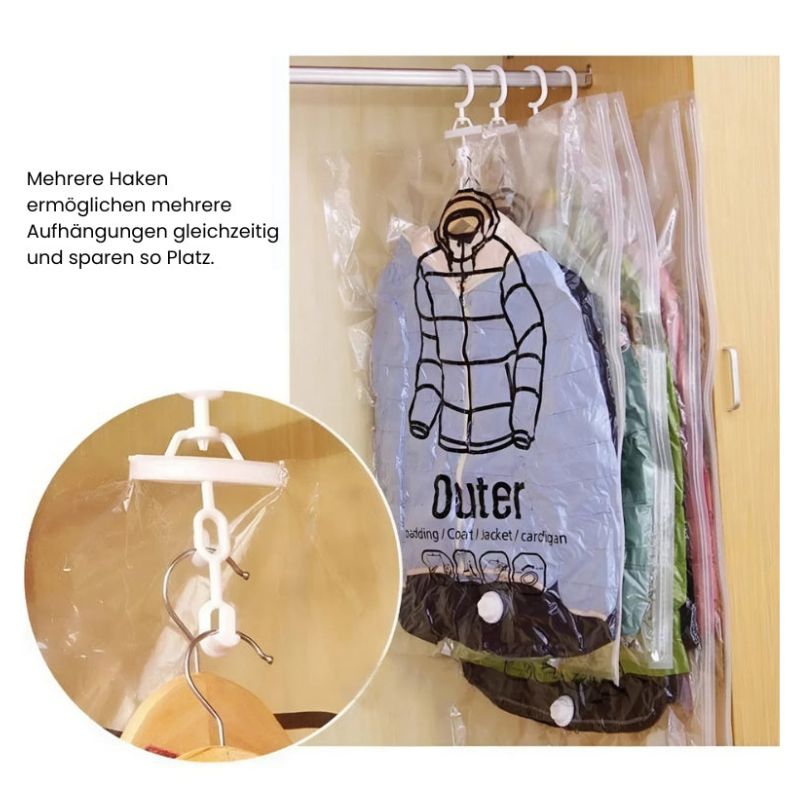 SpaceSaver Vacuum Clothing Bags with Hanger – Maximize Storage